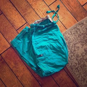 Size Medium Teal Koi Scrub Pants